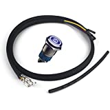 PC Power Reset Switch Computer Power Button Cable LED Cable Wire Kit Assemble for Computer(Blue/16mm/60cm)