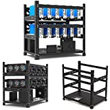 Mining Rig Frame - 3 Layers 12 GPU Steel Mining Case Bitcoin Ethereum ETH Rack Dual Power Motherboard Bracket Computer Case Miner Frame-Rack…