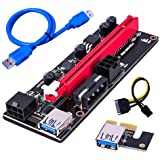 PCIE Riser, VER009s 1X to 16X Riser Card Extender Mining Miner, GPU Riser Express Kits 60cm USB 3.0 Extension, PCI-E Riser Ad